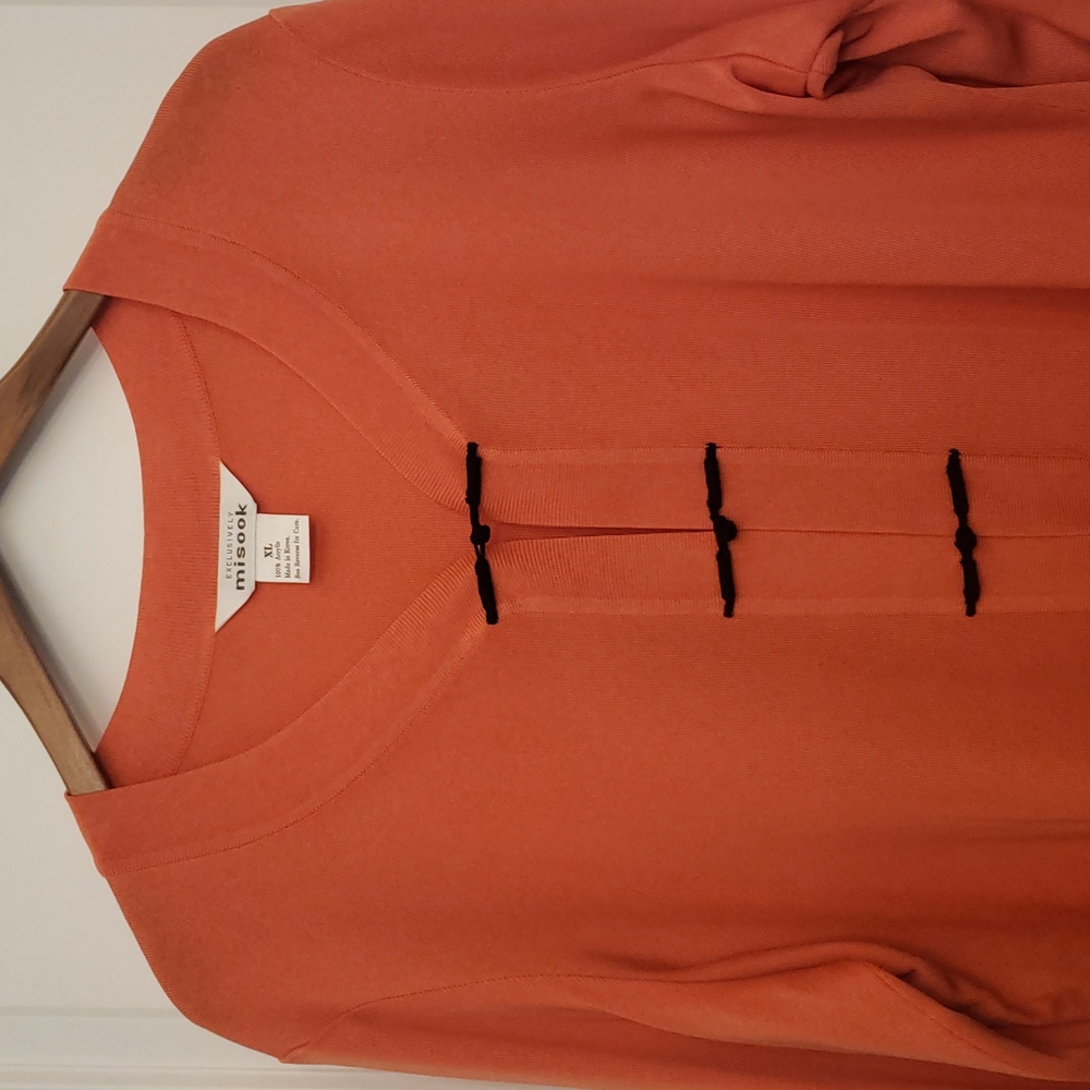 Exclusively Misook Cardigan Toggle Buttons Peach … - image 2